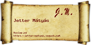 Jetter Mátyás névjegykártya